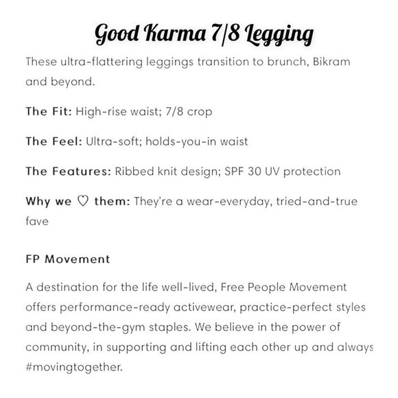 Free People Happiness Runs Tank & Free People Good Karma Leggings Set MSRP $108 - Picture 14 of 14